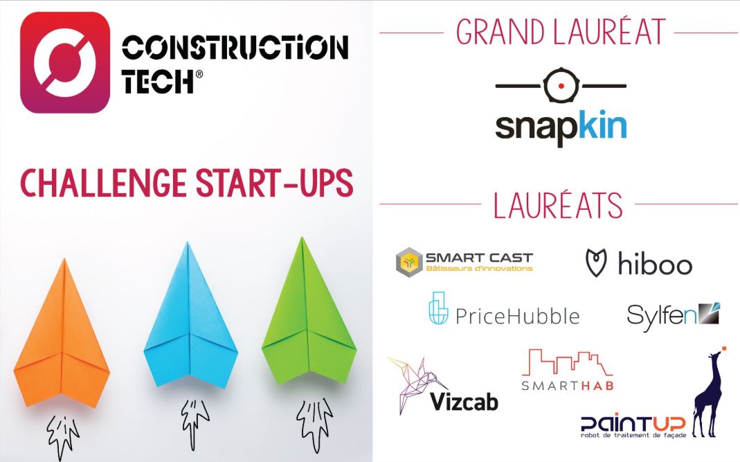 Les 8 lauréats du Challenge start-ups Construction Tech membres de l’écosystème Impulse Labs